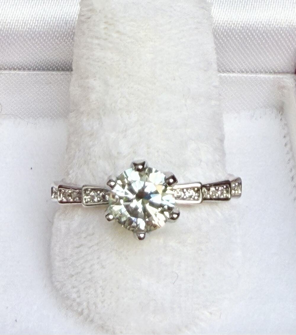 Genuine Moissanite Ring 1 Ct Size 7.125 GRA Certified S925